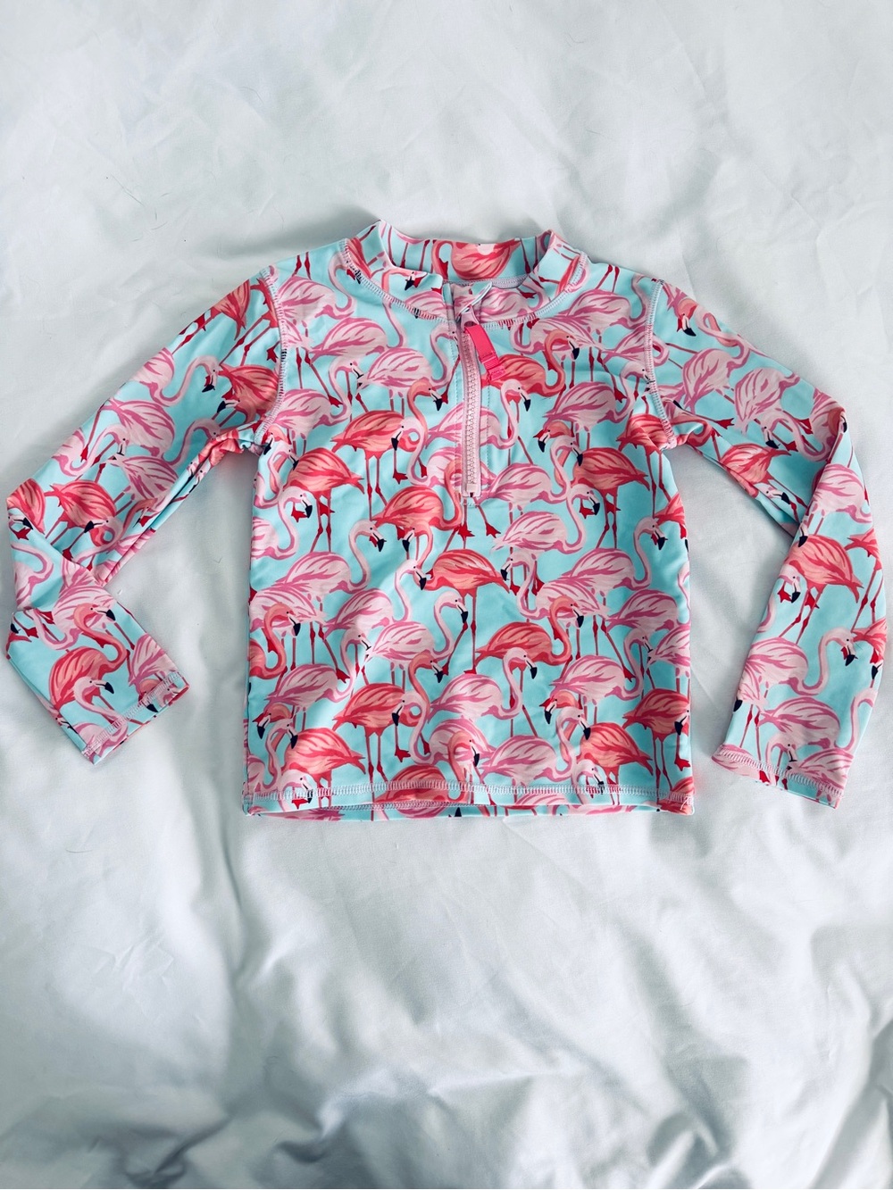 Rufflebutts Flamingo Rash Guard long sleeve